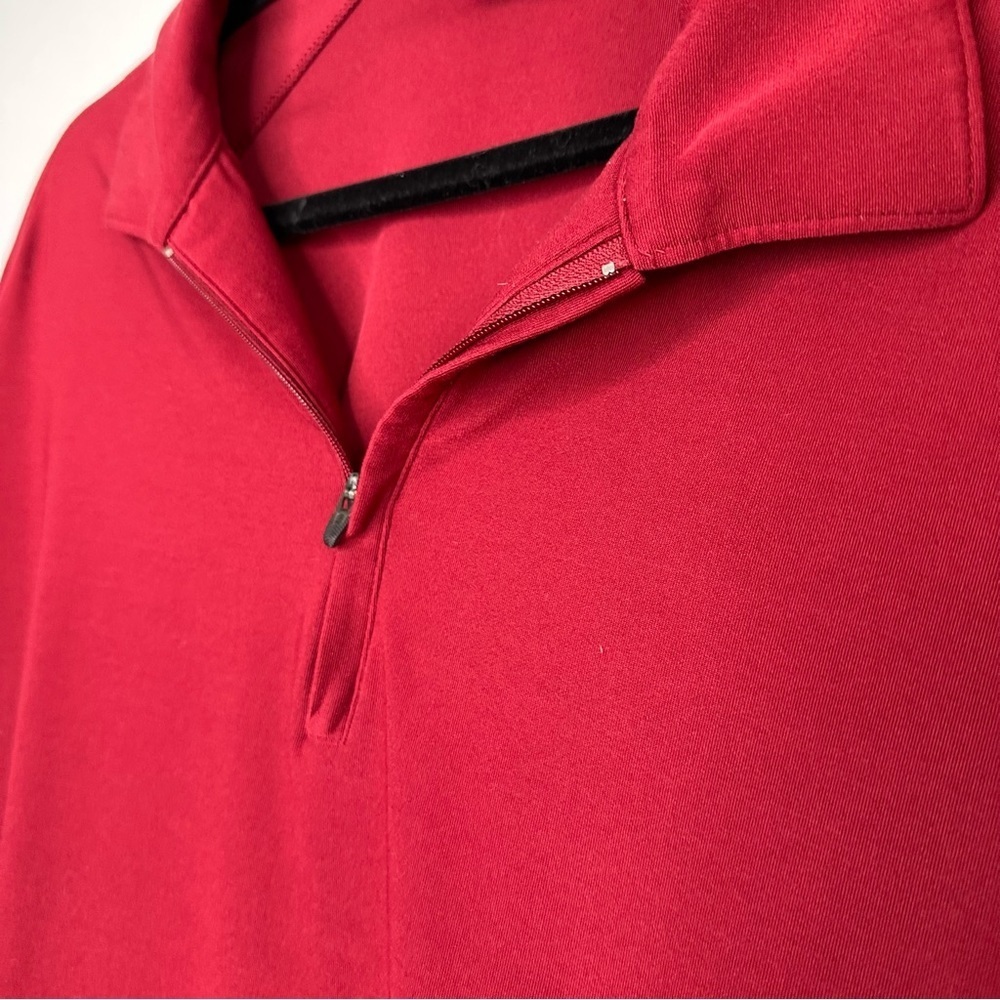 Nike Fit Dry Red Quarter Zip Short Sleeve Shirt Size Large - Picture 3 of 9